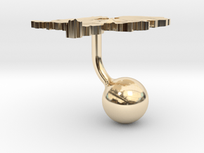 Netherlands Terrain Cufflink - Ball in 14k Gold Plated Brass