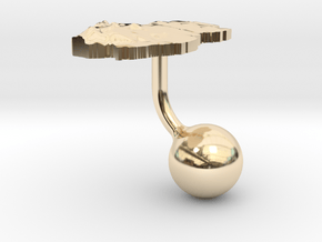 Qatar Terrain Cufflink - Ball in 14k Gold Plated Brass