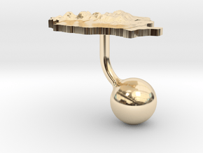 Romania Terrain Cufflink - Ball in 14k Gold Plated Brass