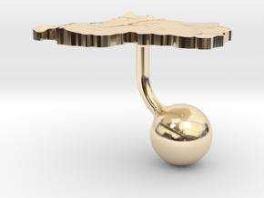Rwanda Terrain Cufflink - Ball in 14k Gold Plated Brass