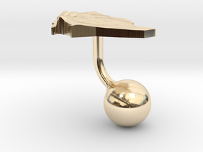 Saudi Arabia Terrain Cufflink - Ball in 14k Gold Plated Brass