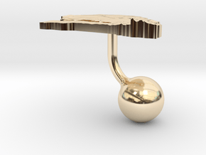 Senegal Terrain Cufflink - Ball in 14k Gold Plated Brass