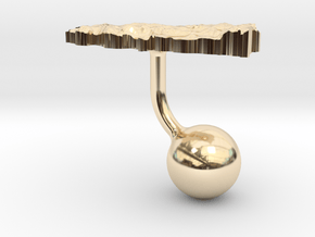 Turkey Terrain Cufflink - Ball in 14k Gold Plated Brass