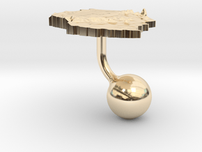 Tanzania Terrain Cufflink - Ball in 14k Gold Plated Brass