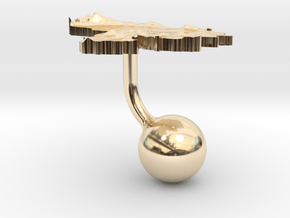 Venezuela Terrain Cufflink - Ball in 14k Gold Plated Brass