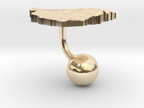 Zimbabwe Terrain Cufflink - Ball in 14k Gold Plated Brass