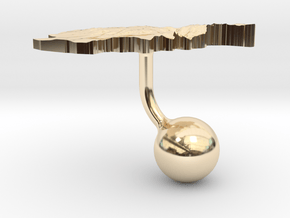 Afghanistan Terrain Cufflink - Ball in 14k Gold Plated Brass