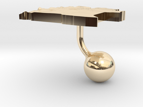 Angola Terrain Cufflink - Ball in 14k Gold Plated Brass