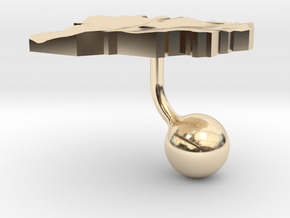 Andorra Terrain Cufflink - Ball in 14k Gold Plated Brass