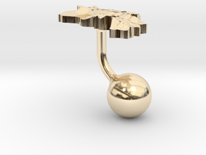 Armenia Terrain Cufflink - Ball in 14k Gold Plated Brass