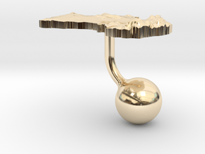 Australia Terrain Cufflink - Ball in 14k Gold Plated Brass