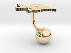 Azerbaijan Terrain Cufflink - Ball in 14k Gold Plated Brass