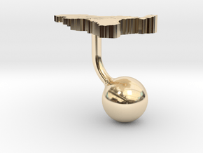 Belgium Terrain Cufflink - Ball in 14k Gold Plated Brass