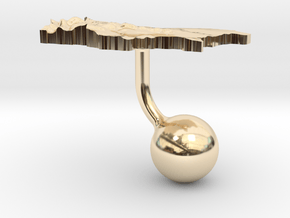 Bulgaria Terrain Cufflink - Ball in 14k Gold Plated Brass