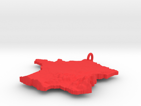 France Terrain Pendant in Red Processed Versatile Plastic
