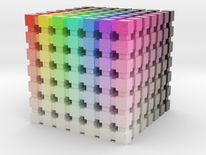 HSV/HSB Color Cube: 1 inch in Smooth Full Color Nylon 12 (MJF)