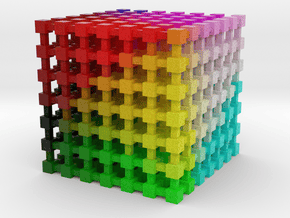 LAB Color Cube: 2 inch in Natural Full Color Nylon 12 (MJF)