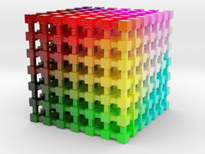 LAB Color Cube: 2 inch in Smooth Full Color Nylon 12 (MJF)