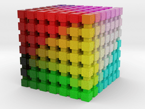 LAB Color Cube: 1 inch in Natural Full Color Nylon 12 (MJF)