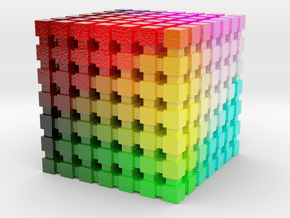 LAB Color Cube: 1 inch in Smooth Full Color Nylon 12 (MJF)