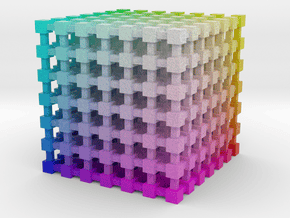 RGB Color Cube: 2 inch in Natural Full Color Nylon 12 (MJF)