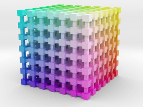 RGB Color Cube: 2 inch in Smooth Full Color Nylon 12 (MJF)
