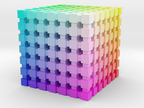 RGB Color Cube: 1 inch in Smooth Full Color Nylon 12 (MJF)