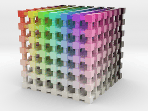 HSV/HSB Color Cube: 2 inch in Smooth Full Color Nylon 12 (MJF)
