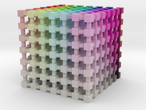 HSL Color Cube: 2 inch in Natural Full Color Nylon 12 (MJF)