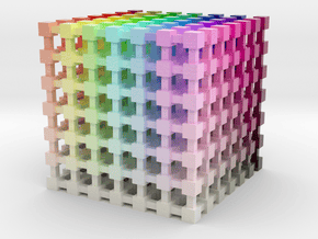HSL Color Cube: 2 inch in Smooth Full Color Nylon 12 (MJF)