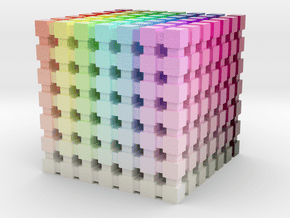 HSL Color Cube: 1 inch in Smooth Full Color Nylon 12 (MJF)