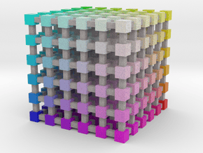 Web Safe Color Cube: 2 inch in Natural Full Color Nylon 12 (MJF)