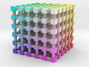 Web Safe Color Cube: 2 inch in Smooth Full Color Nylon 12 (MJF)