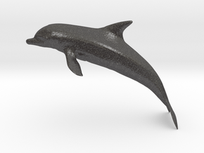 Dolphin in Dark Gray PA12 Glass Beads: Medium