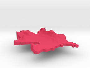 Azerbaijan Terrain Pendant in Pink Processed Versatile Plastic
