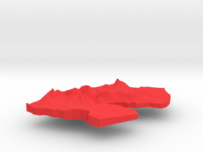 Djibouti Terrain Pendant in Red Processed Versatile Plastic