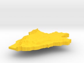 Burundi Terrain Pendant in Yellow Processed Versatile Plastic