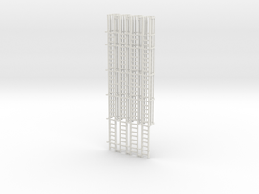 'HO Scale' - (4) 30' Caged Ladder in White Natural Versatile Plastic