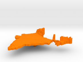 India Terrain Pendant in Orange Processed Versatile Plastic