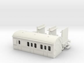 HO/OO Hornby style 2-axle Brake 1st class Bachmann in White Natural Versatile Plastic