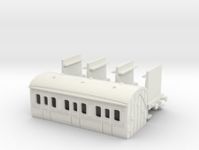 HO/OO Hornby style 2-axle Coach 1st class Chain in White Natural Versatile Plastic