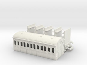 HO/OO Hornby-style 2-axle Coach 3rd class Bachmann in White Natural Versatile Plastic
