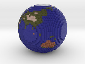 Minecraft Planet Earth in Natural Full Color Sandstone