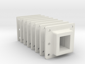 8 x Pullman Carriage 1.125" scale coupler surround in White Natural Versatile Plastic