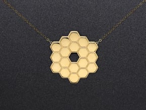 James Webb Telescope Mirror Pendant in 18k Gold Plated Brass