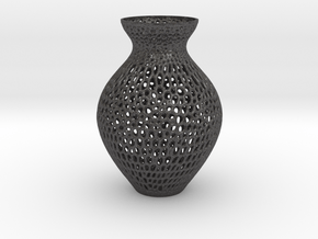 Segment Vase in Dark Gray PA12 Glass Beads