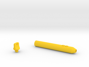 Smooth Marker Pen Grip - medium with buttons in Yellow Smooth Versatile Plastic