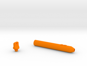 Smooth Marker Pen Grip - medium with buttons in Orange Smooth Versatile Plastic