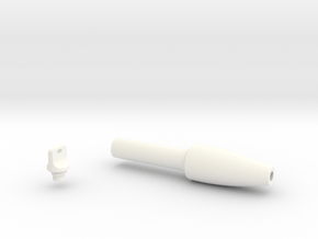 Smooth Conical Pen Grip - small without buttons in White Smooth Versatile Plastic