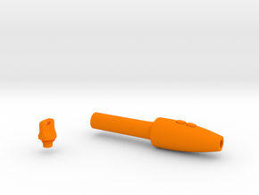 Smooth Conical Pen Grip - small with buttons in Orange Smooth Versatile Plastic